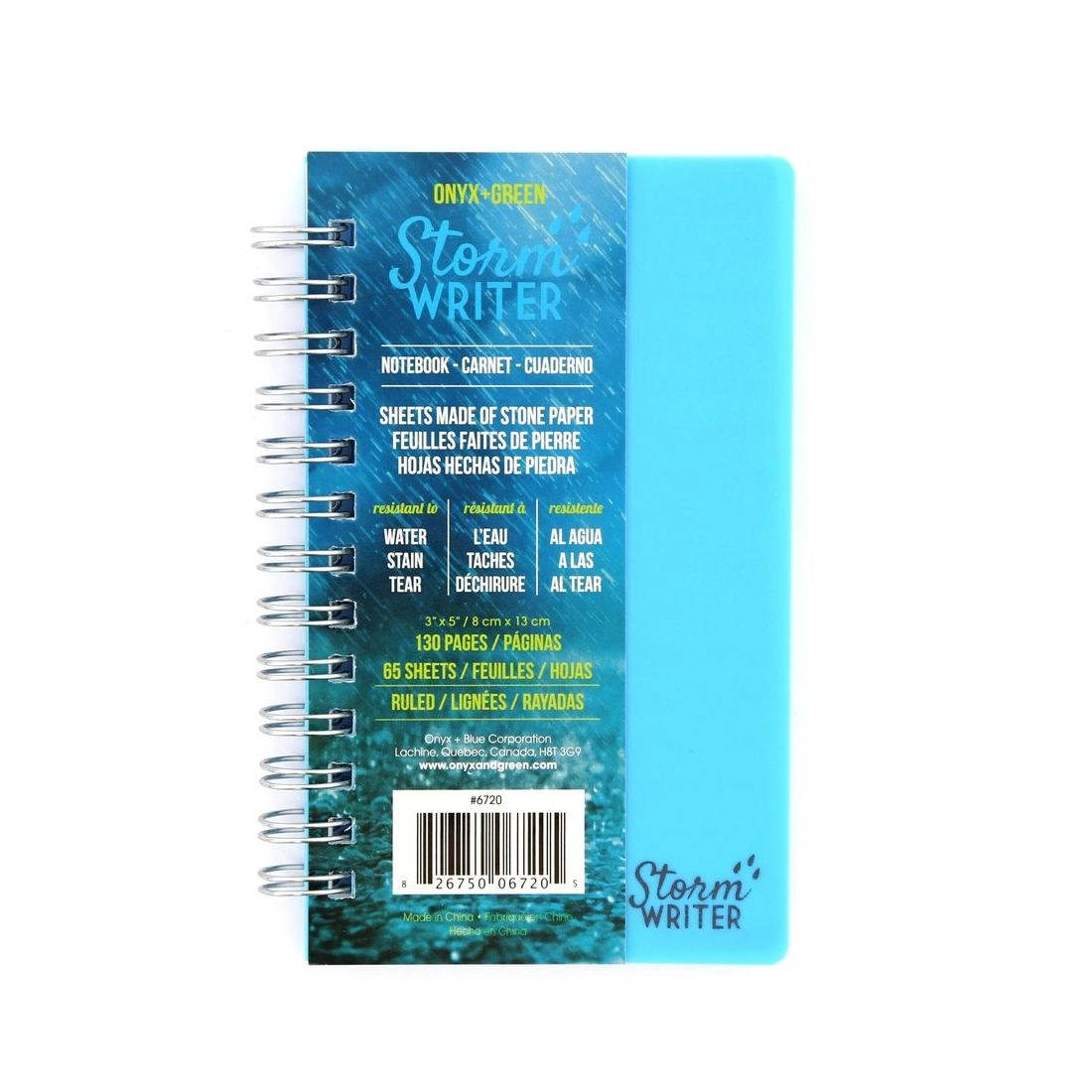 ONYX+ GREEN Storm Writer Pocket Spiral - Lined 65 Sheets