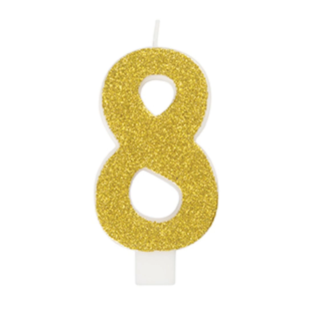 Number 8 Candle - Glitter One Side Printed