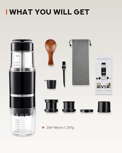 Portable Coffee Maker - 60 ml/min 5g coffee grounds NS capsules