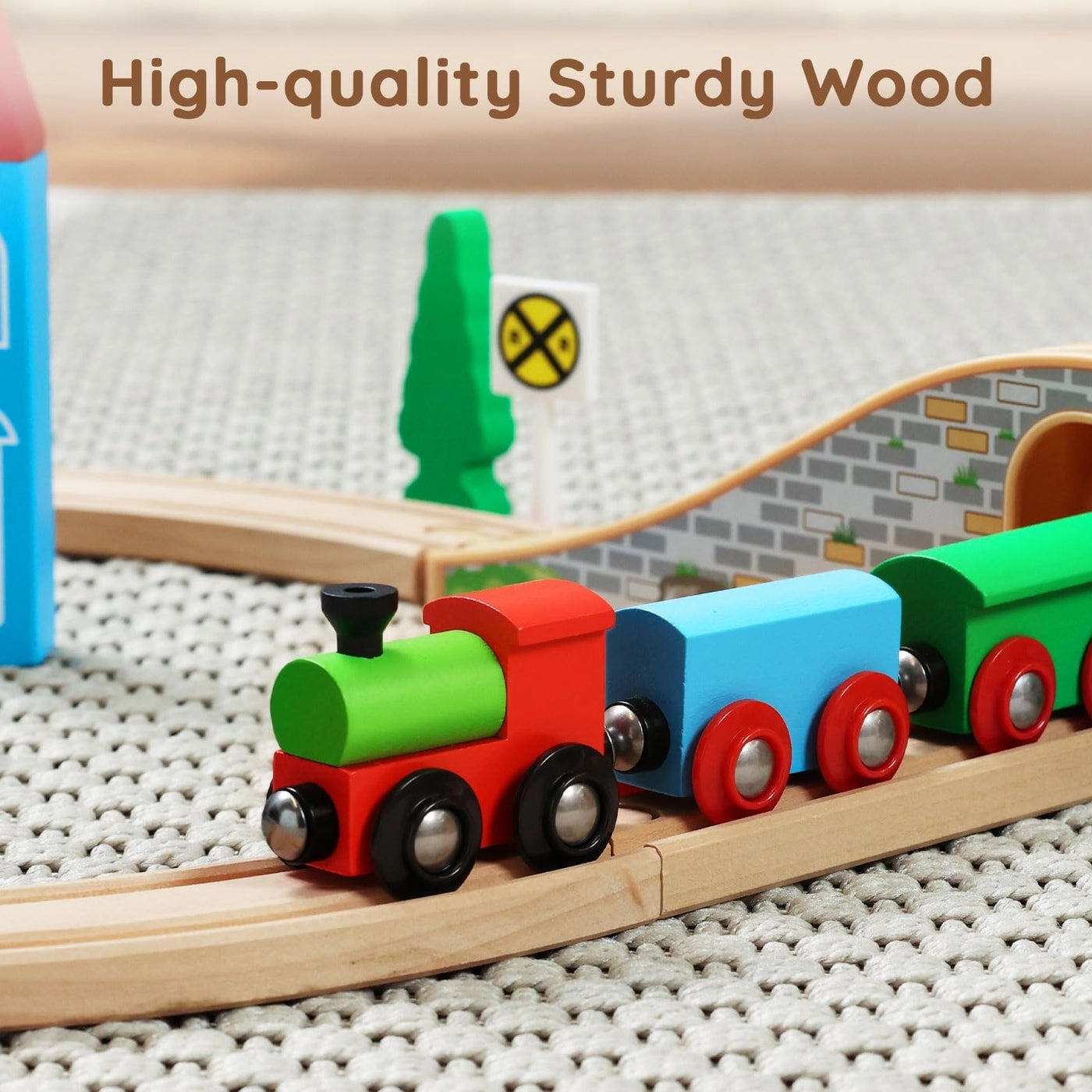 Wooden Train Set - 26 pcs