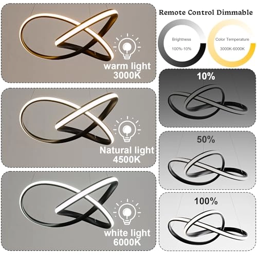 LED Pendant Light - 3000k-6000k Dimmable