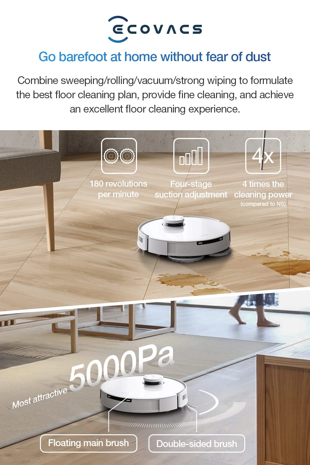 DEEBOT T10 TURBO - With Mop, Clean Station