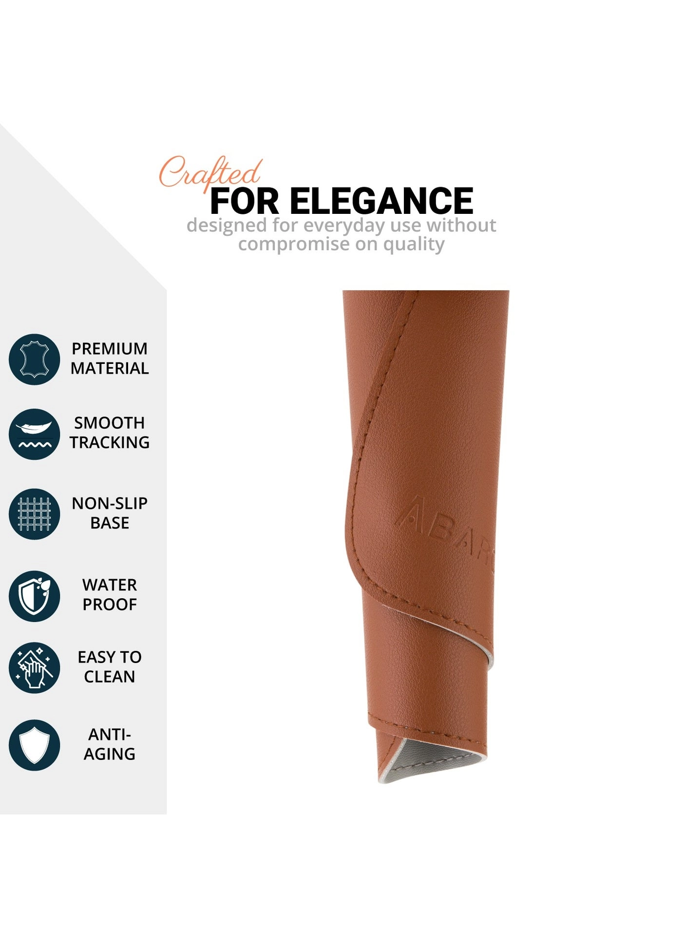1032 Faux Leather Gaming Mouse Pad - 25x20 cm