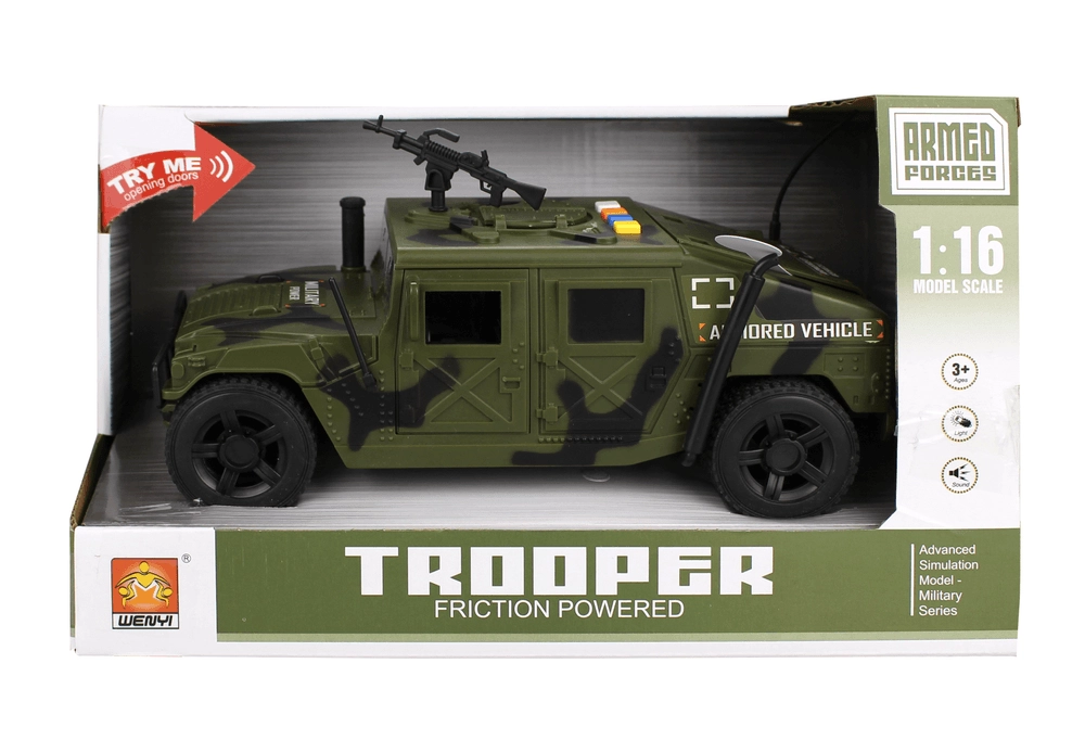 Galaxy Toys Armed Forces Trooper Armoured Vehicle - Friction-Powered Light & Sound