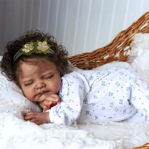 WOOROY August Reborn Baby Doll - 20-Inch Weighted Cloth Body African American Ages 3+ Gift Set