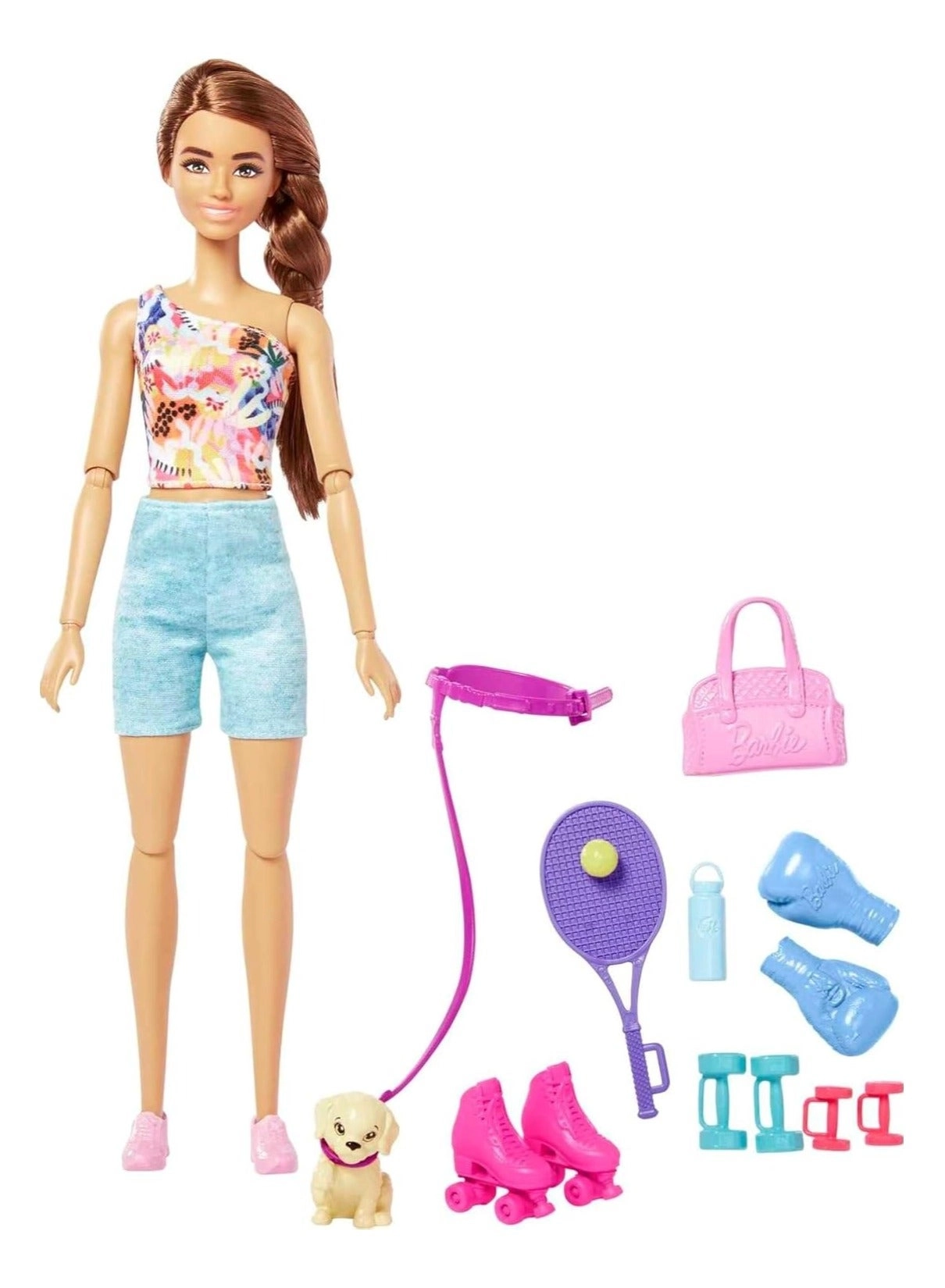 Barbie Doll - Puppy Workout Outfit Roller Skates