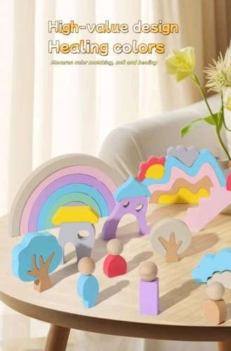 Wooden Rainbow Geometric Puzzle - 18 months - 3 years