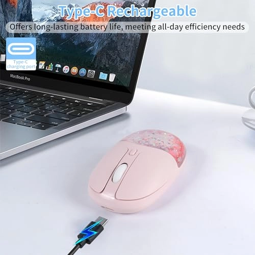 Aqua Mouse with Liquid Quicksand Sequins - Bluetooth USB