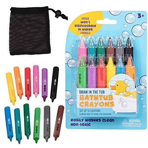 SCS Direct Bath Crayons - Set of 12 Mesh Bag Non-Toxic