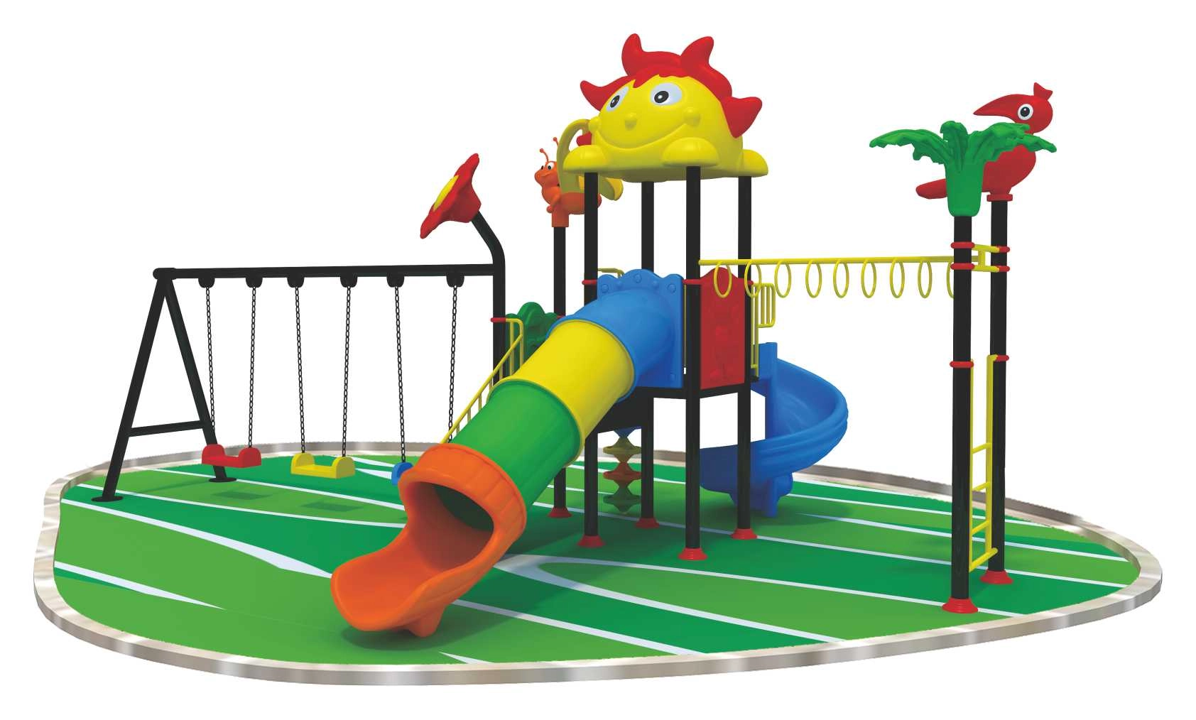 RW-12024 - Outdoor Children Playground Set 6.7 * 4.6 * 3.3 Meter