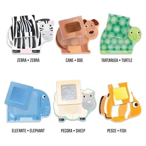 Tactile Animals Montessori Puzzle - 12 months - 4 years 2 pieces