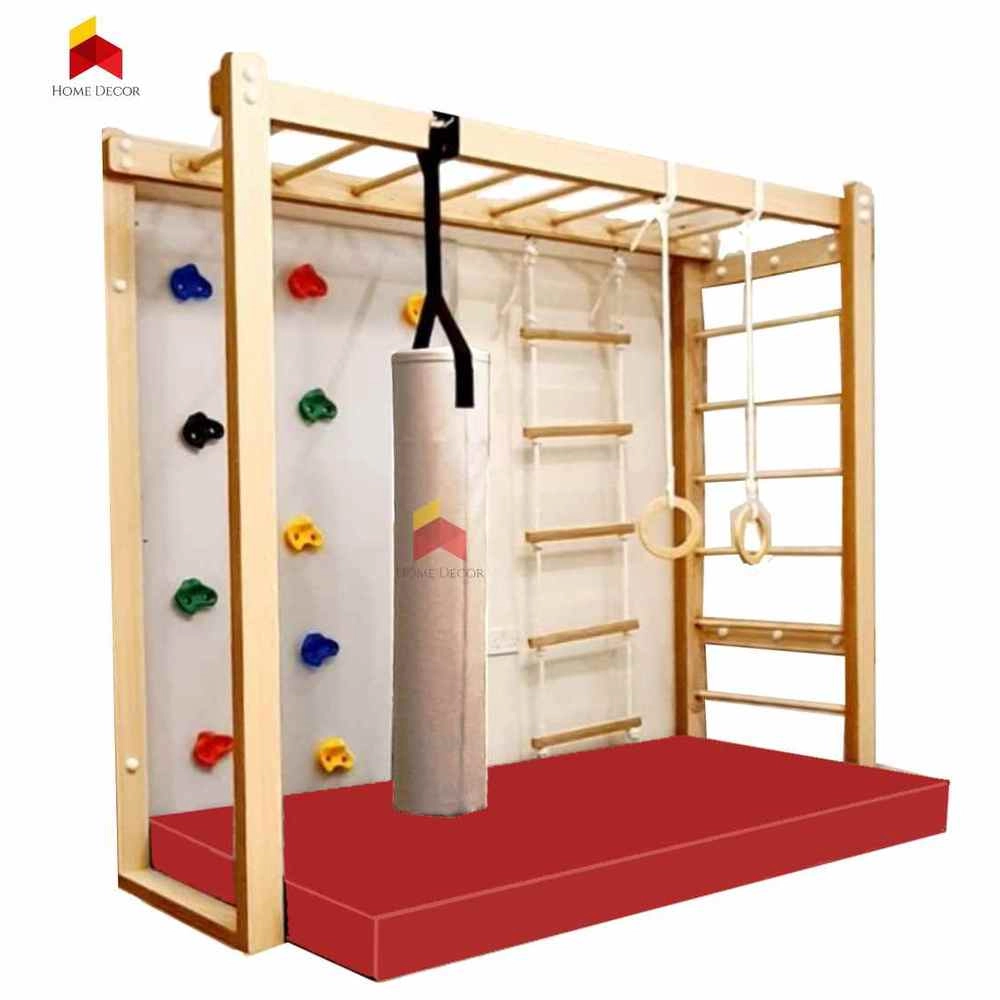 Monkey Bar With Climbing Wall - Adjustable Height 65 KG