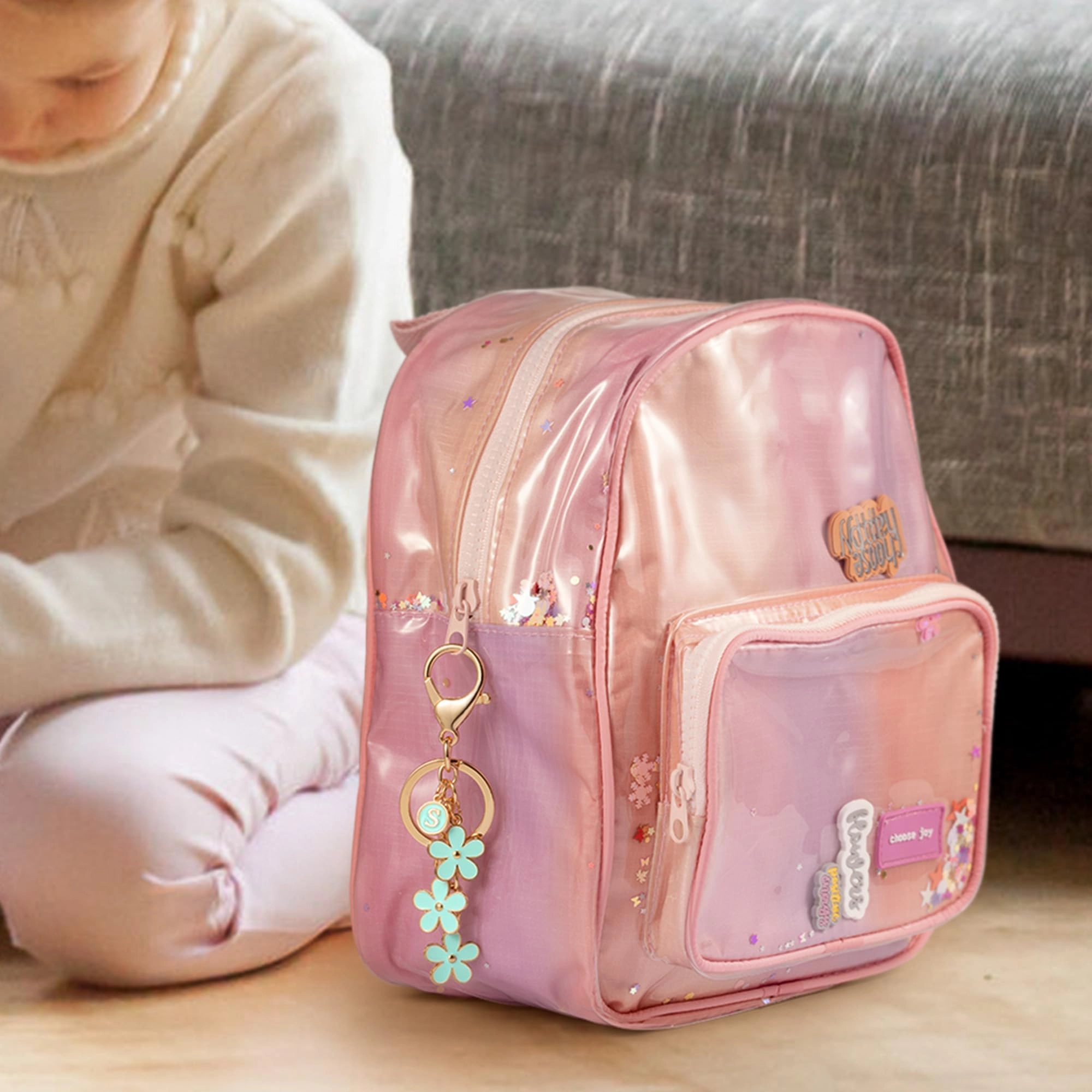 Initial Keychain - Floral