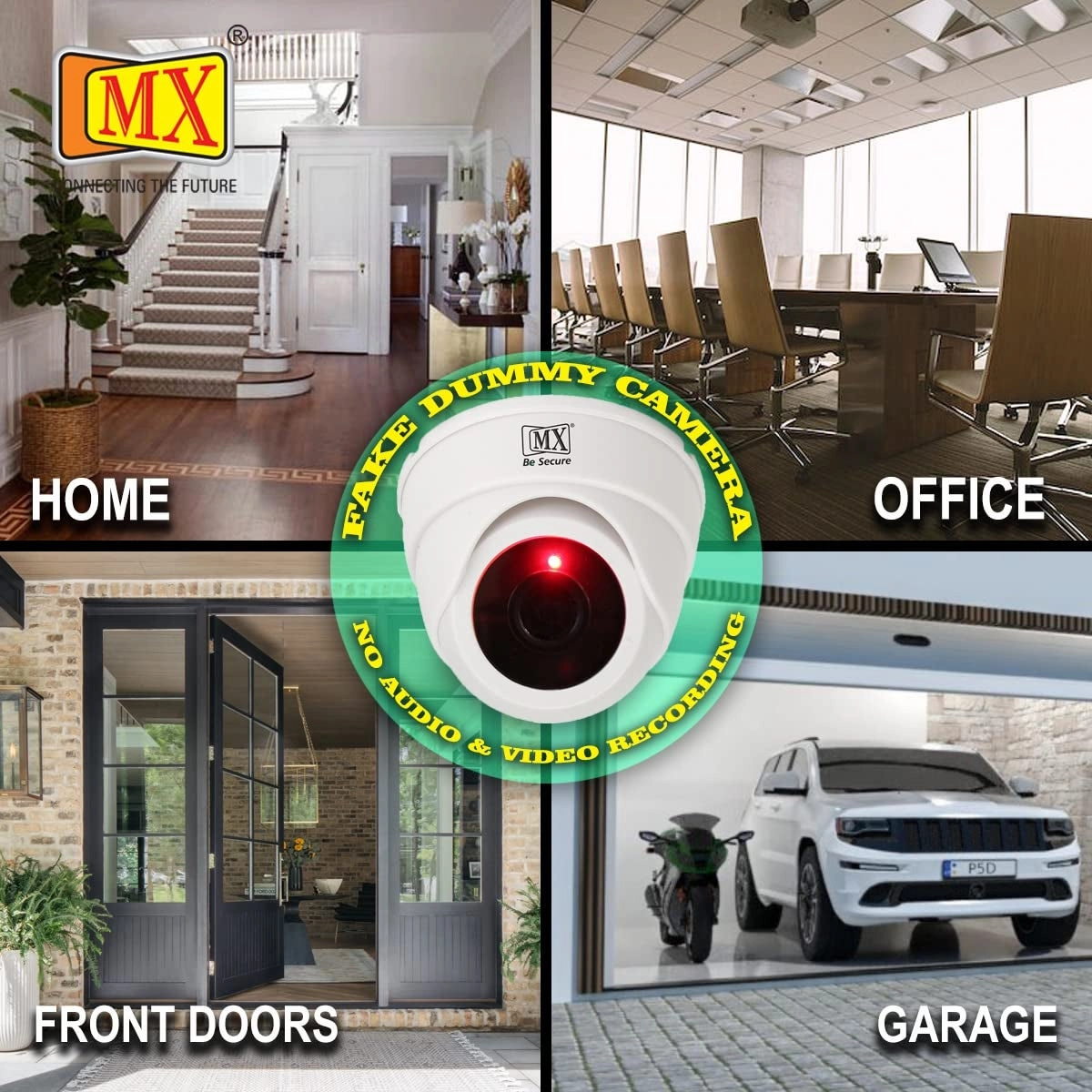 Dummy Security Camera - Wireless Dome Flashing Light