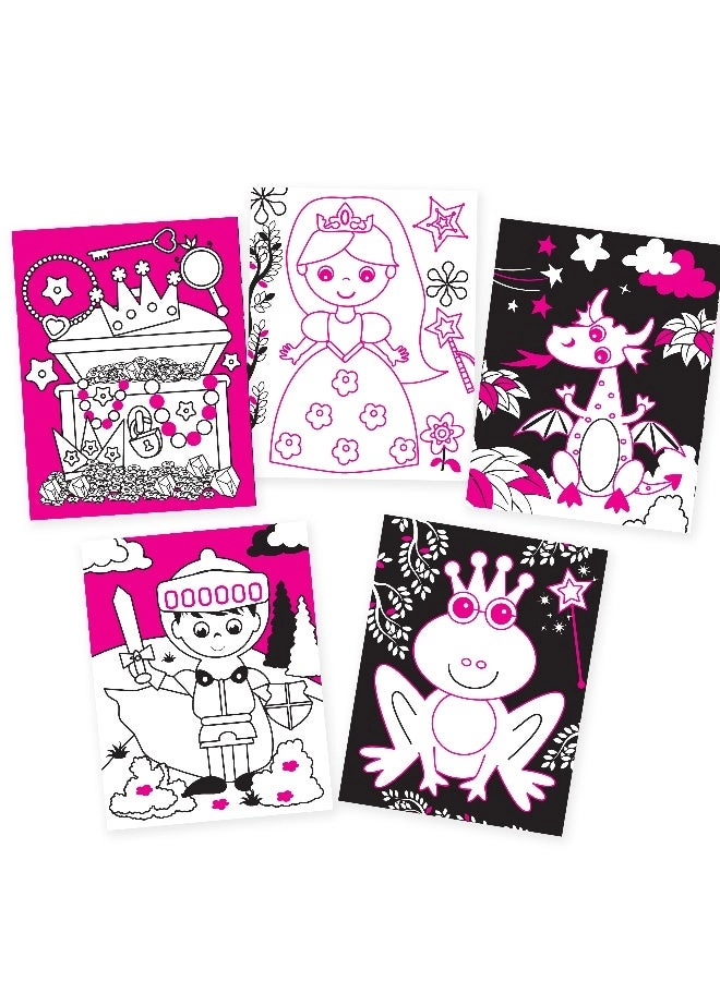 Neon Colouring World - Princess - Colouring Book with Neon Pens | Box Set
