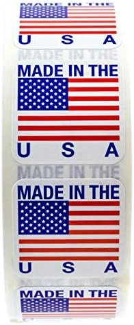 Made in the USA Stickers - 1000 1" x 1"