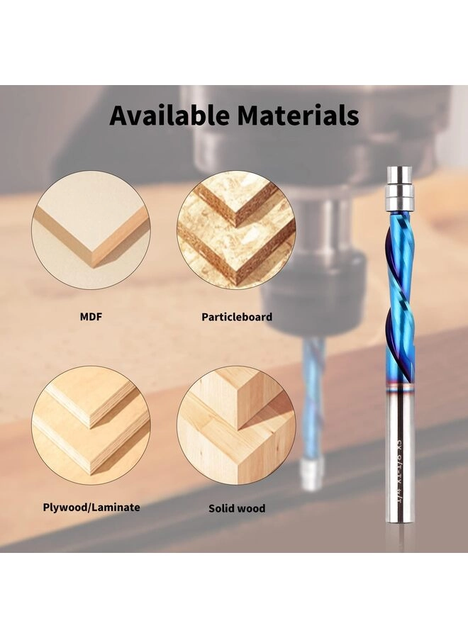Downcut Spiral Flush Trim Router Bit - 1/4 Inch Shank
