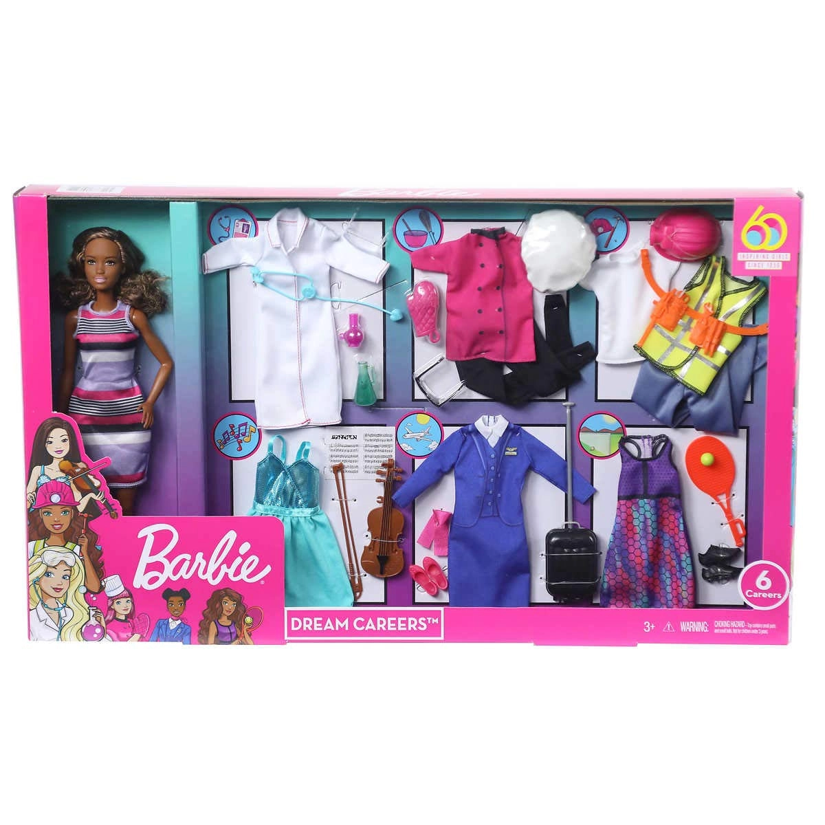 Barbie Dream Careers Doll - 6 Career Outfits African American Set