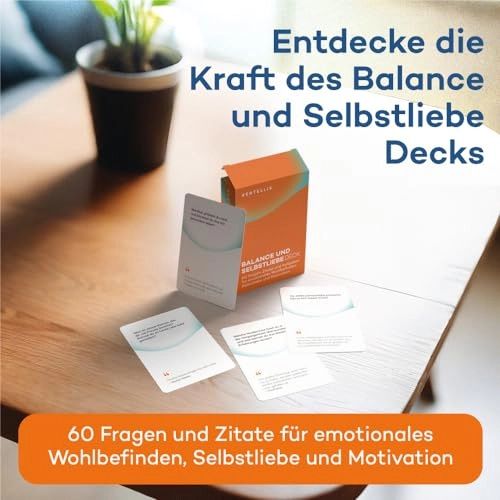 Balance and Self-Love Deck - 60 Questions Mindfulness Cards (German)