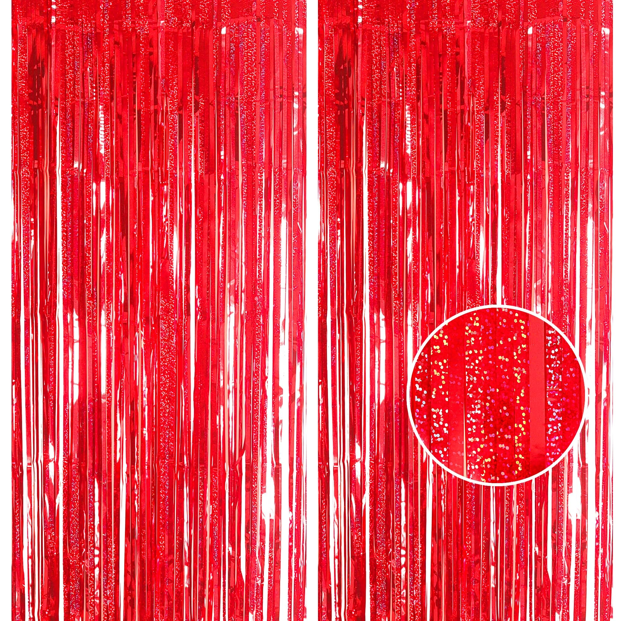 YAAVAAW Tinsel Foil Fringe Curtain - 2pcs Birthday Christmas Graduation