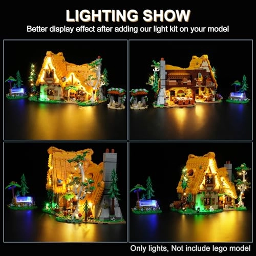 LED Lighting Kit for Lego Snow White and The Seven Dwarfs' Cottage - Compatible with Lego 43242 Classic Version
