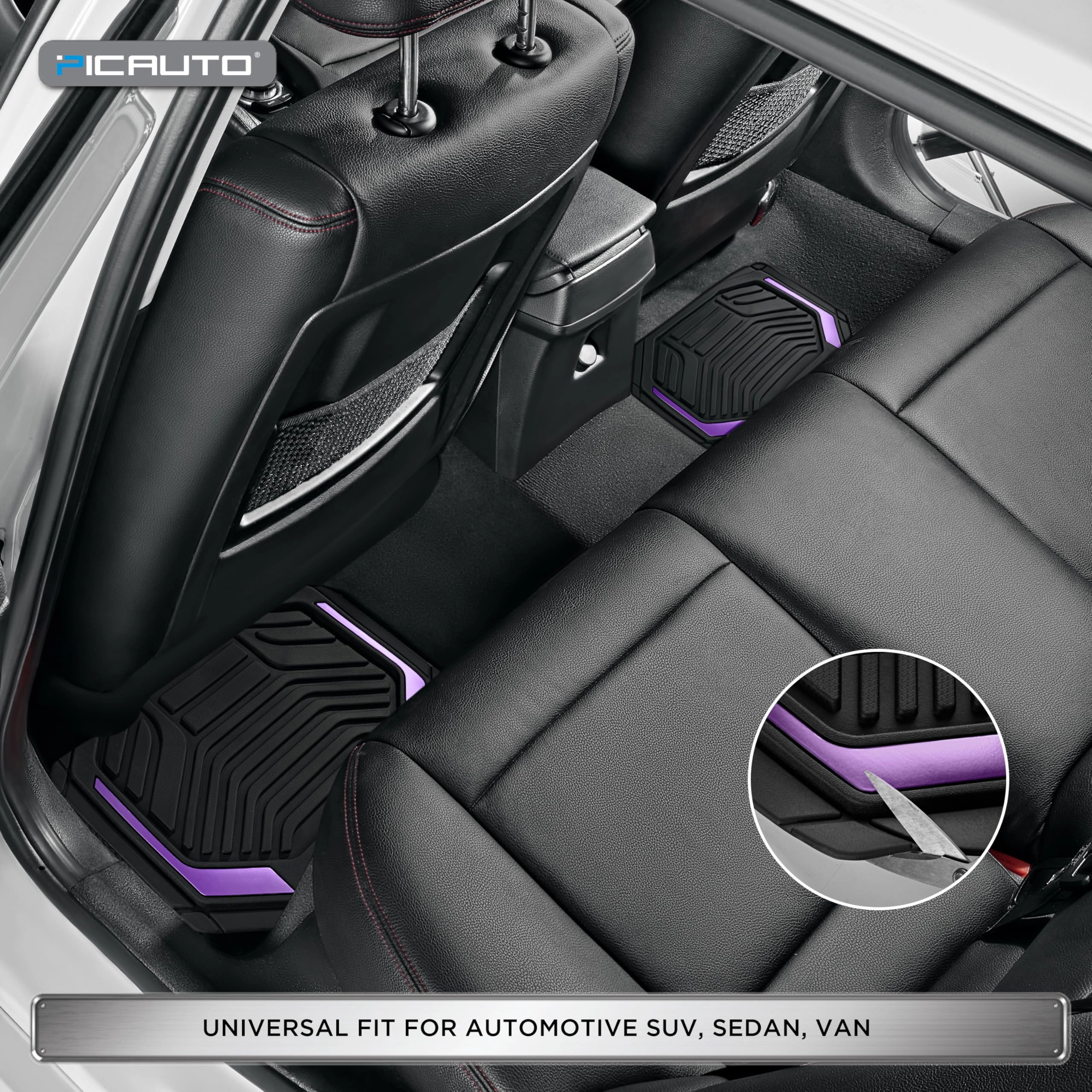 Heavy Duty Rubber Floor Mats - Pink Universal Fit