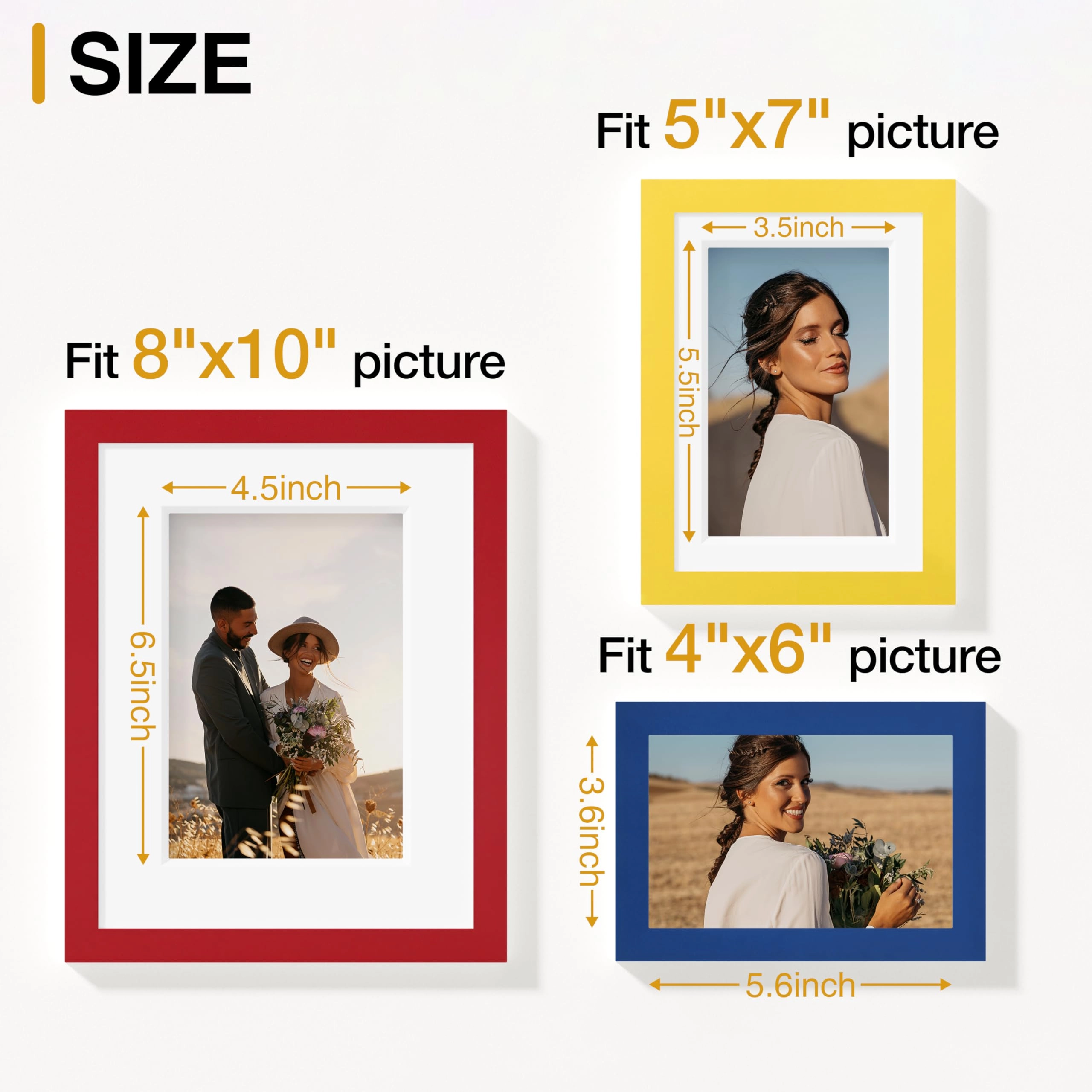 Picture Frames Set - 10 Pack Rustic Grey