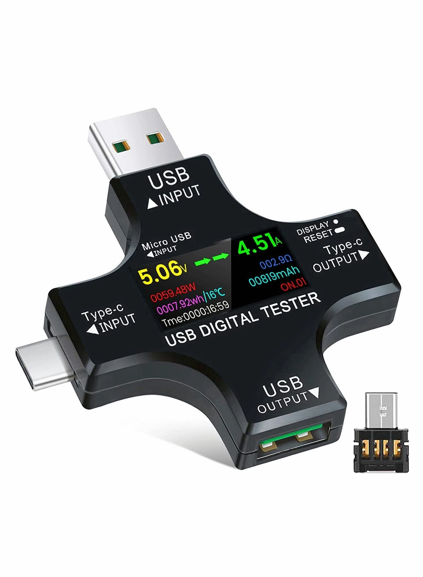 SYOSI USB C Tester - 2 in 1 IPS Color Screen