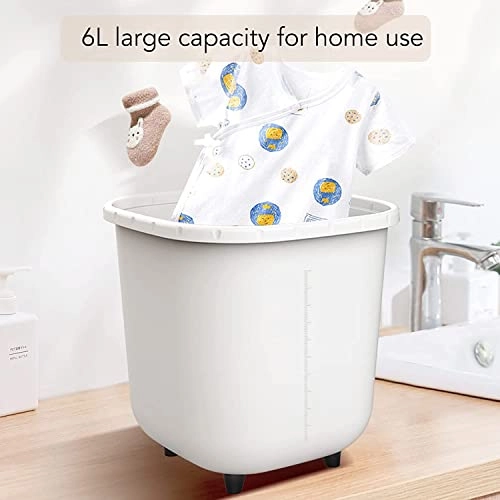6L Mini Washing Machine, Portable Washing Machine USB Power Supply Automatic Power Off, Compact Small Laundry for Underwear, Sock, Baby Clothes, Travel, Camping, RV, Dorm
