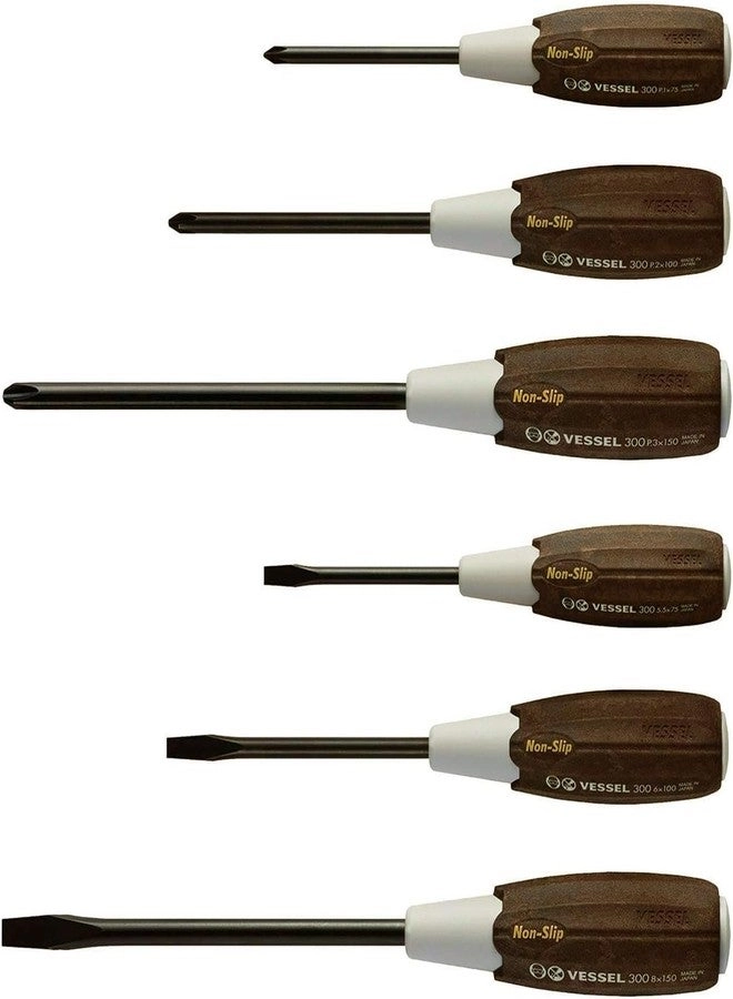 VESSEL 3006CS Non-Slip Screwdriver Set (6 Pcs)