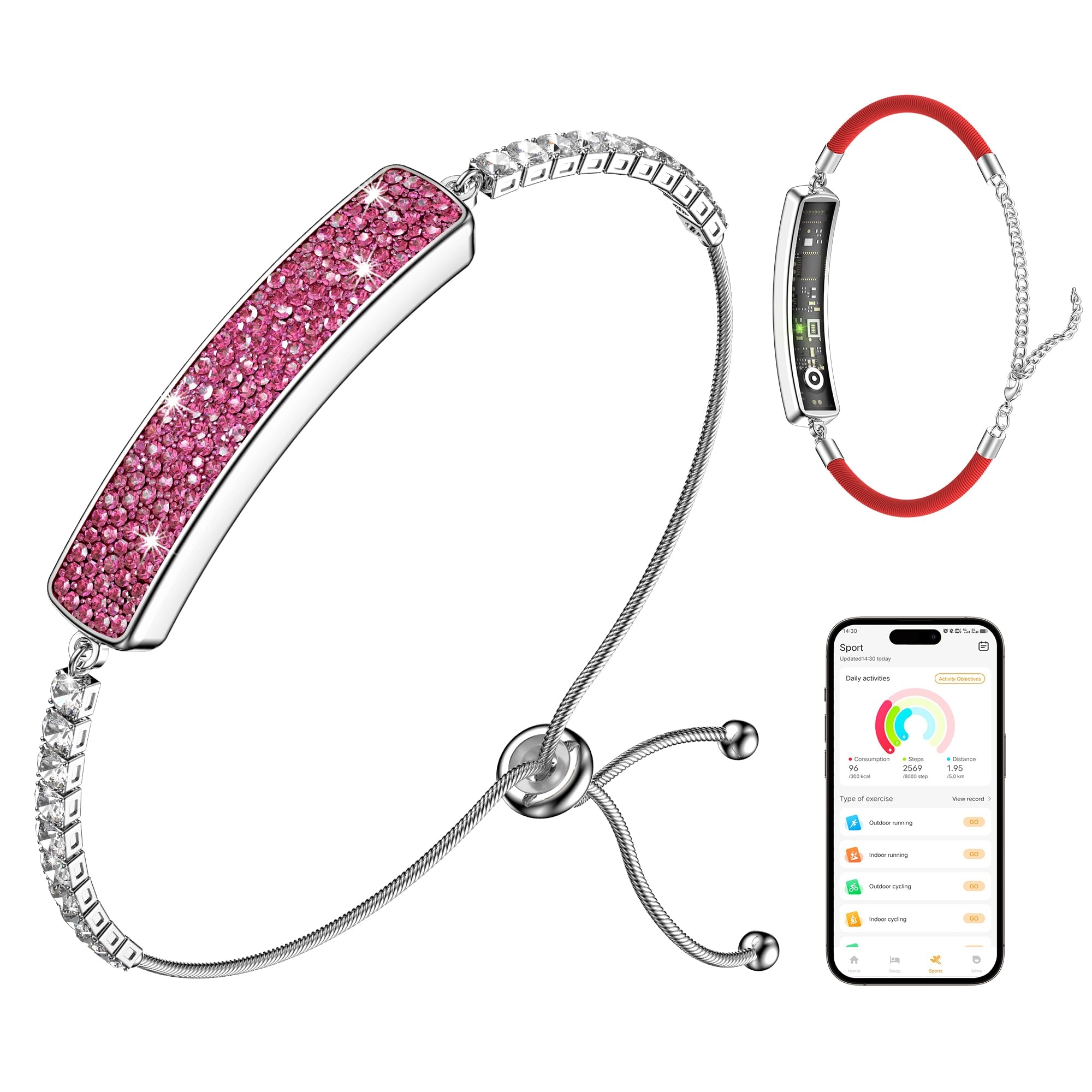 Smart Bracelet - 24/7 Heart Rate 24H Sleep Pink