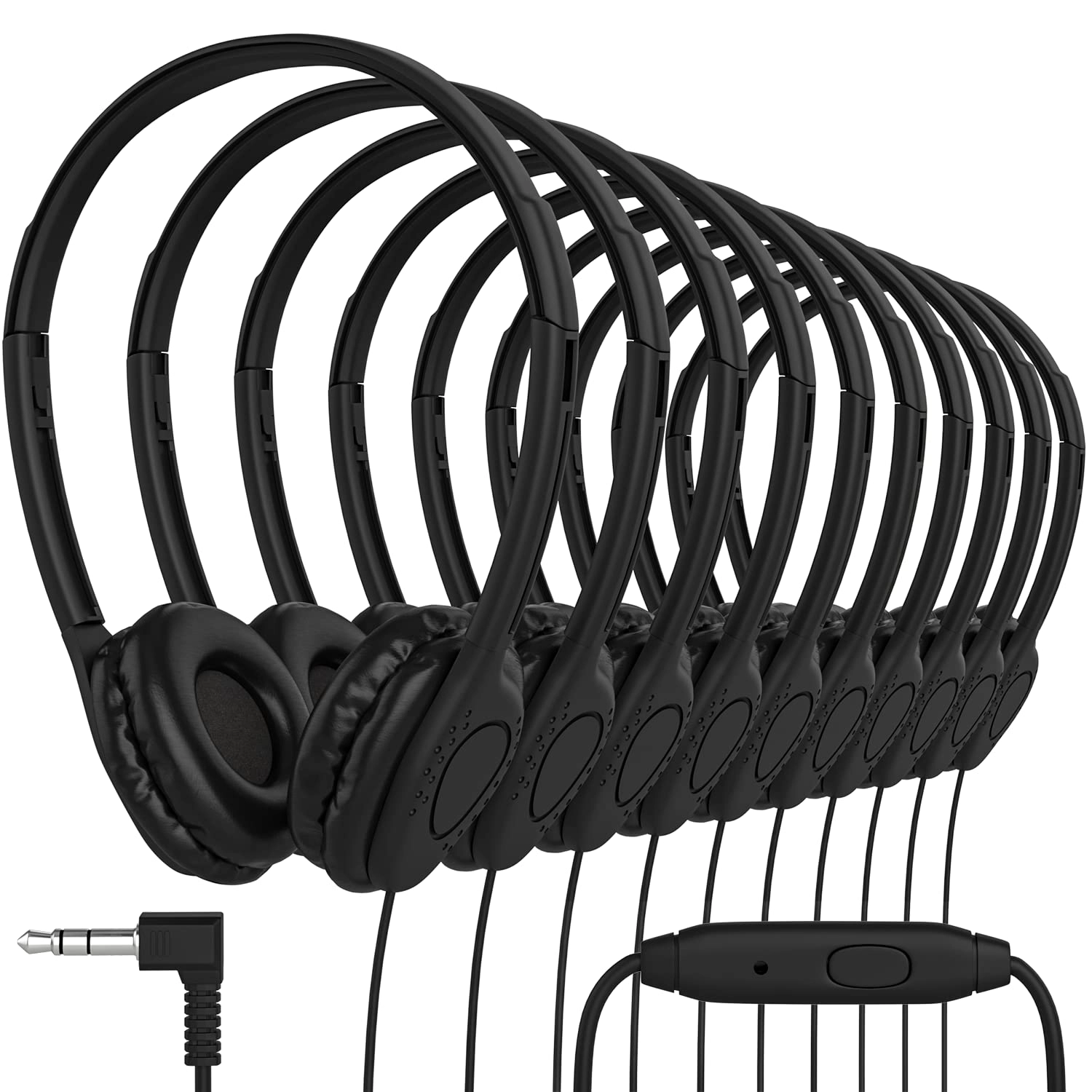 Bulk Classroom Student Headphones Wired Headphone 20 Pack