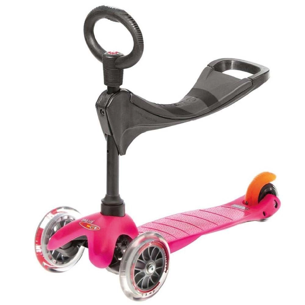 Mini 3 in 1 Deluxe Eco 3-Wheel Kick Scooter – 120mm LED + Seat