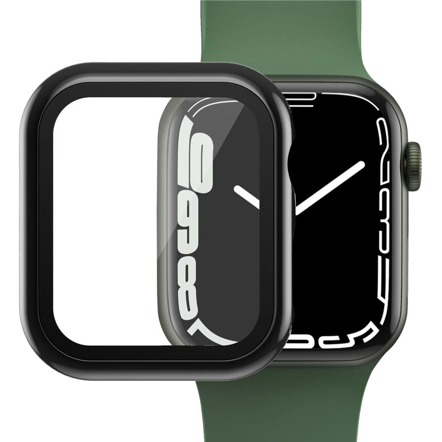 Tempered Glass PC Bumper Case for Apple Watch Series 7 41mm