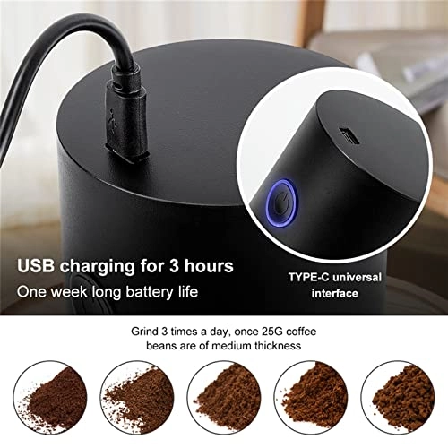 Electric Coffee Grinder - USB Rechargeable Portable