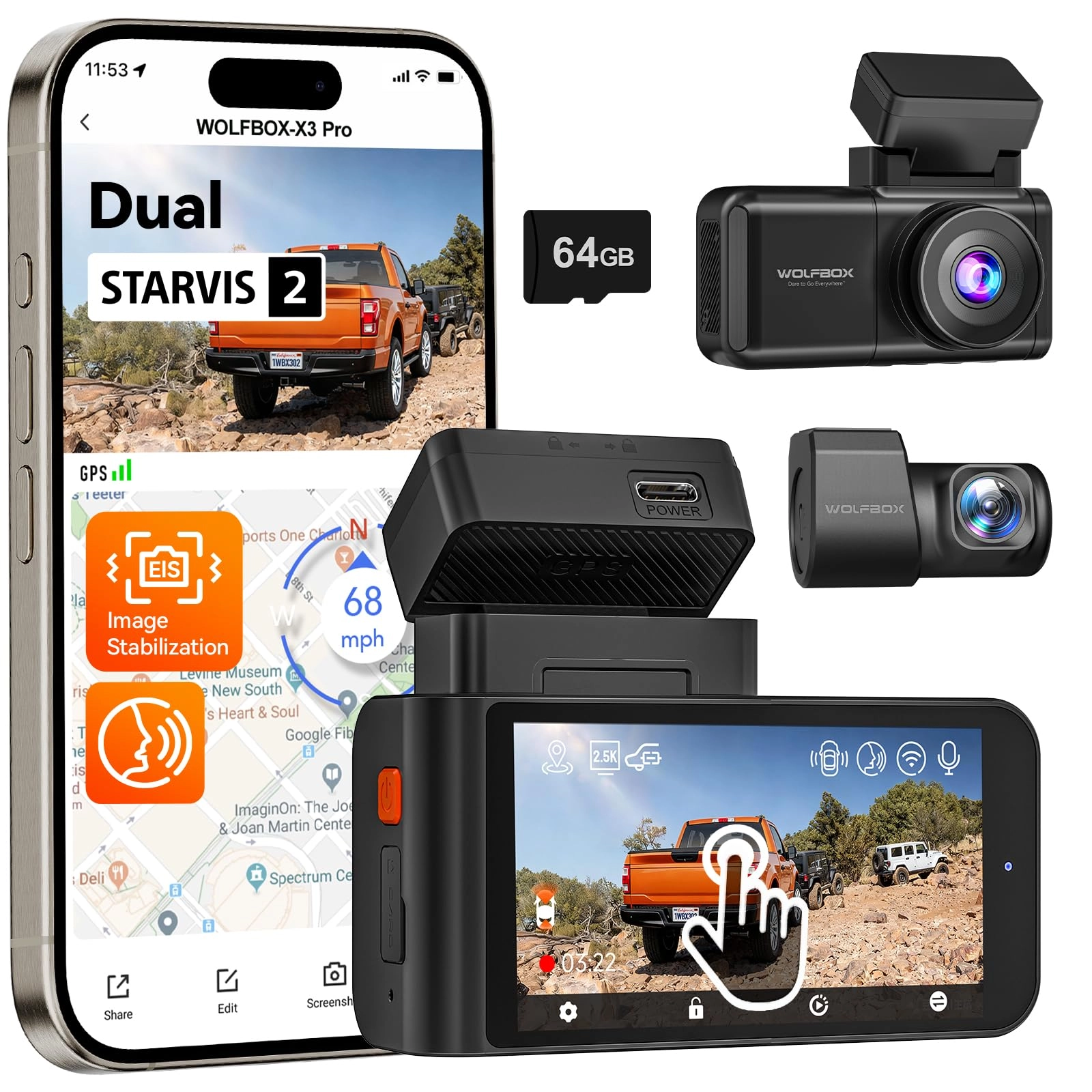 WOLFBOX X3 PRO - 1440P 60FPS