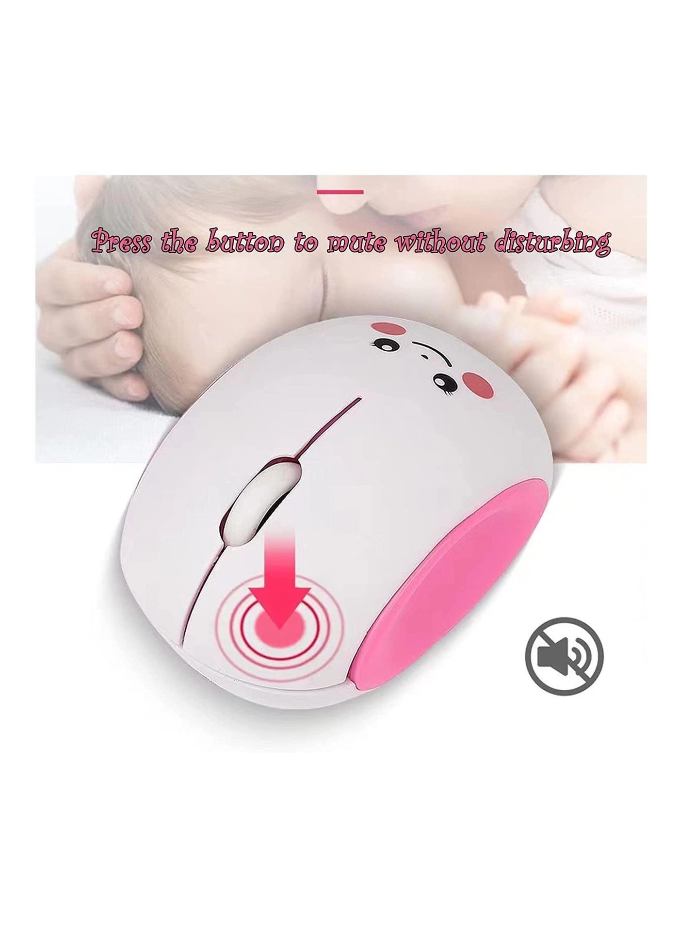 Smiley Bun Egg Shape Cartoon Mouse - Wireless