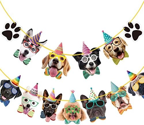 Duufin Dog Faces Birthday Banner - 15 Pieces
