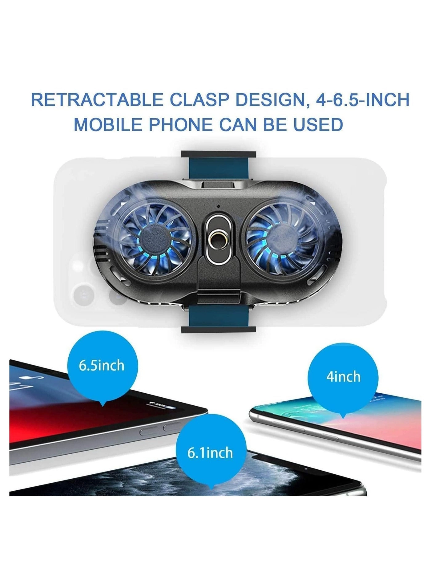 Phone Cooler Fan - Game Pad Holder Dual Semiconductor Cooling USB