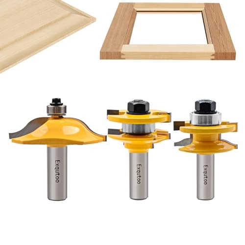 Exqutoo Router Bit - 1-5/8"" 1/2"" 3Pcs Set
