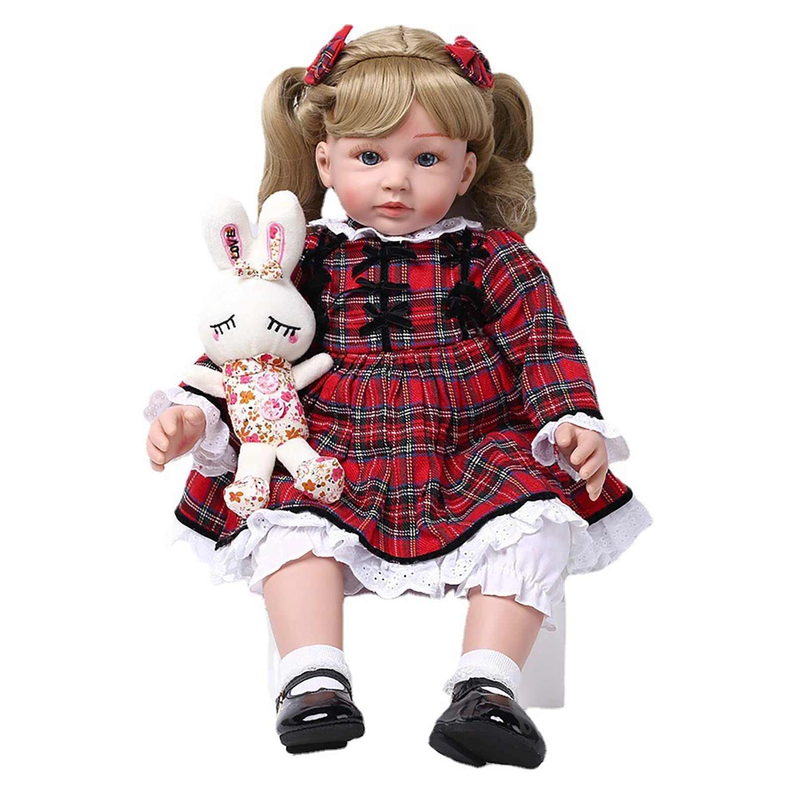 Reborn Baby Doll - 24 Inch Vinyl Cotton Body Pink Yarn Skirt Ages 3+