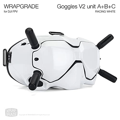 Skin Compatible with DJI FPV Helmet V2 - Racing White Film