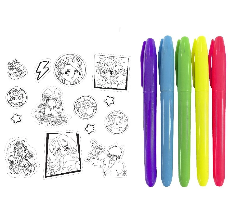 Kaleidoscope Neon Colouring Kit - 6 markers