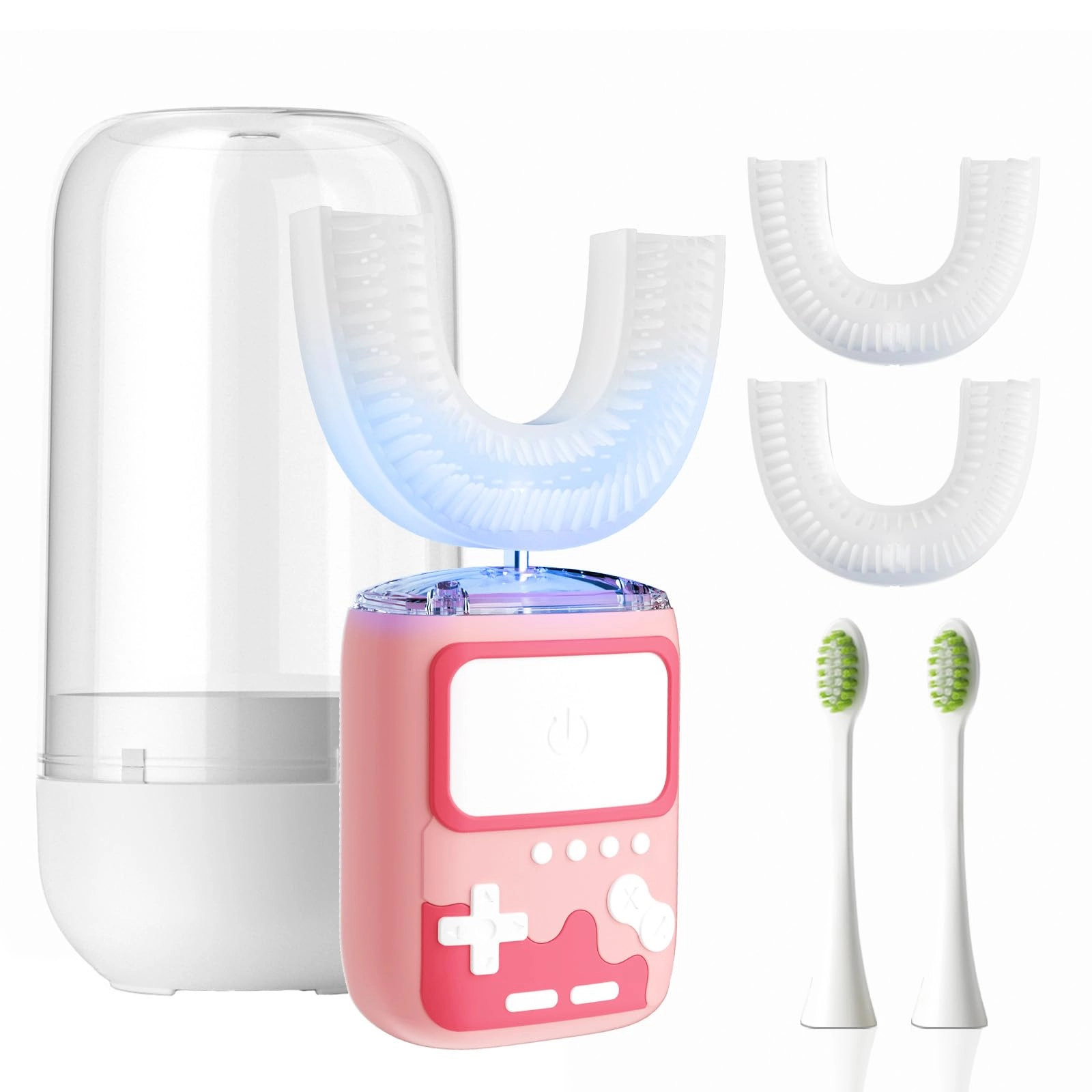 u-Shaped Electric Toothbrush - Sonic Automatic IPX7 Waterproof 5 Brush Heads