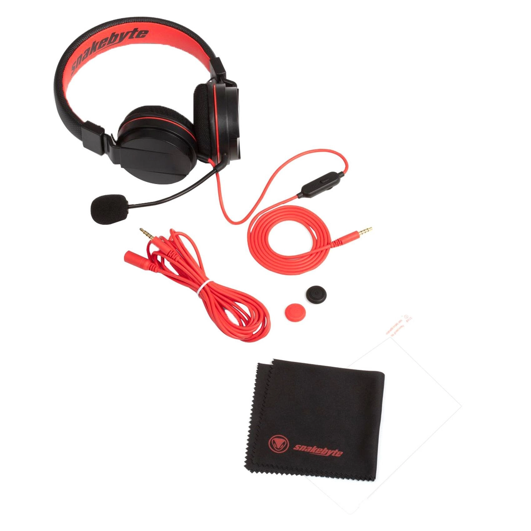 Snakebyte Gaming Headset + Tempered Glass Screen Protector + Rubberized Thumb Grips + Protective Case + Stereo Earbuds - Nintendo Switch