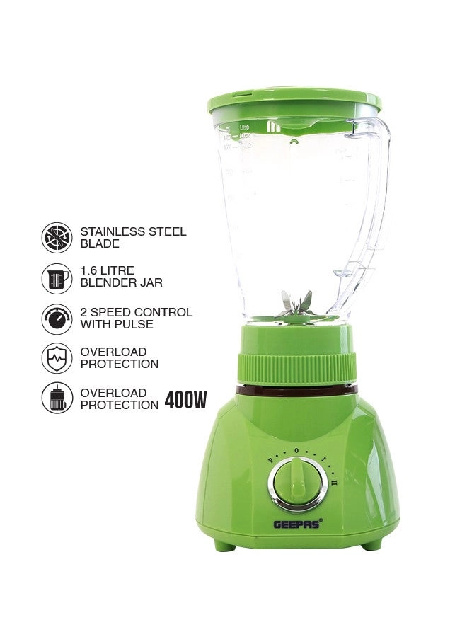 GEEPAS GSB1514N - 3-in-1 Blender with Dry Mill & Mincer Attachments 2 Speed Pulse Function