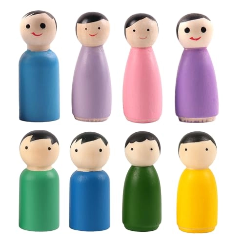 IN-IMAGINE Wooden Doll Set - 8 Pce Channapatna Multi-Color