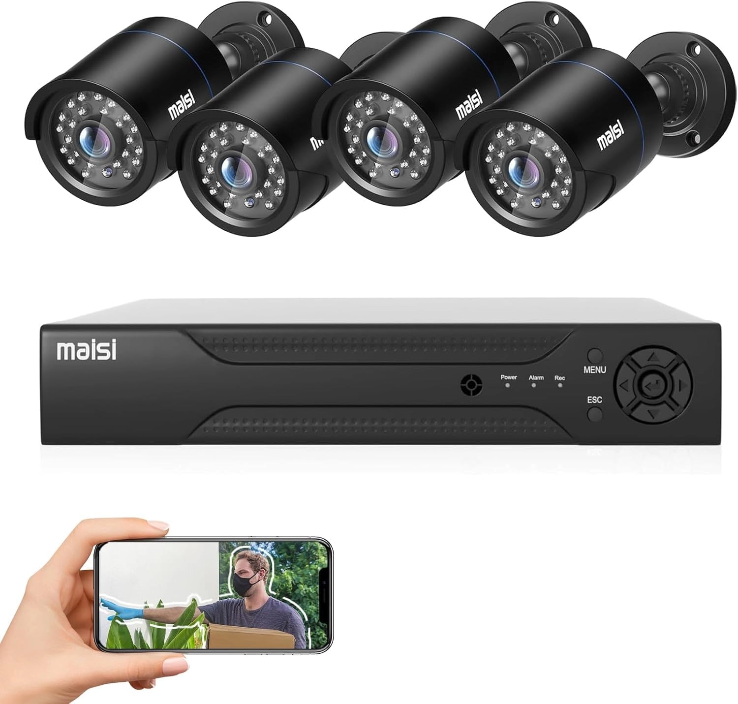 maisi 1080p DVR - 8 Channel + 2MP Outdoor/Indoor Bullet Camera - 4pcs