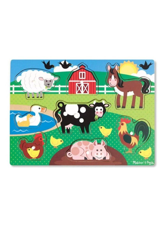 Melissa & Doug Farm Animals Wooden Puzzle - 8 pcs