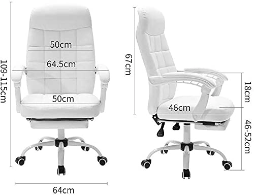 Desk Chair - PU Leather Brown High Back